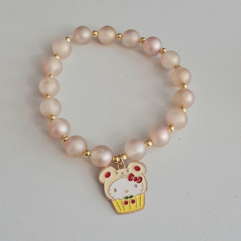 Enamel Kitty with a Teddy Bear Cap Necklace, Earrings & Bracelet Set - Picture 4 of 5